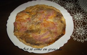 Tortilla De Berenjenas, Jamón Cocido Y Queso.
