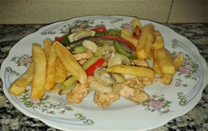 Wok De Pollo Al Champignón
