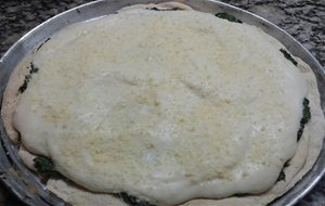 Pizza A La Piedra, De Espinaca Con Salsa Blanca
