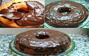 Budín De Coco Con Glaseado De Chocolate
