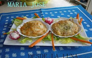 Vieiras De Buey De Mar Y Gambas Gratinadas
