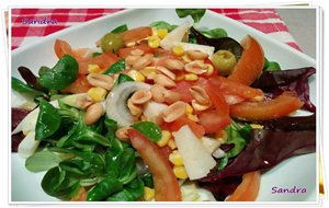 Ensalada Con Canónigos Y Brotes De Savia Roja
