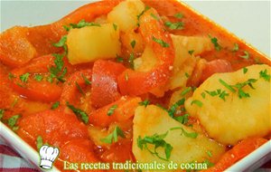 Patatas Guisadas Con Pimientos, Receta Fácil
