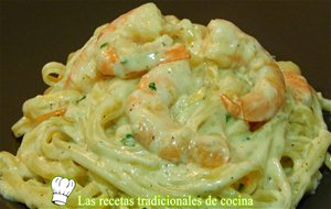 Receta De Tallarines Con Langostinos A La Crema
