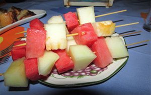 Brocheta De Melón Y Sandia
