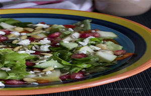 Ensalada De Granada, Pera Y Piñones Con Salsa Cremosa De Granada
