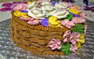 Tarta Cesta De Flores 
