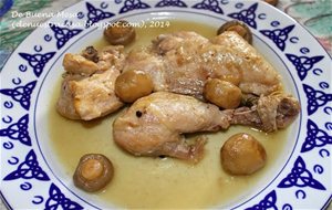 Pollo Al Vino Con  Champiñones
