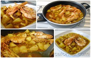 Caldereta De Pota Y Langostino
