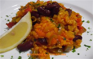 Arroz Con Verdura Y Judías Rojas.
