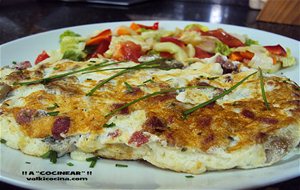 Tortilla De Claras Con Champiñones Y Jamón
