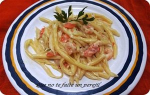 Fusilli Con Gambas Y Salmón Ahumado
