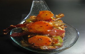 Vegetales Caramelizados Con Jamón
