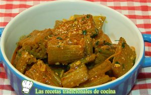 Receta De Cardos En Salsa De Piñones
