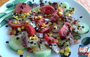 Ensalada Pepino Holandés Dulce Con Sardina Ahumada
			