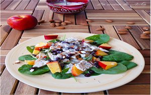 Ensalada De Pollo Y Nectarina Con Semillas De Amapola
