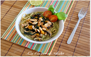 Espaguettis Con Verduras Y Aliño De Aceite Con Lima Y Ajo
