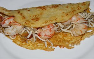 Crêpes Rellenas De Gulas Y Gambas
