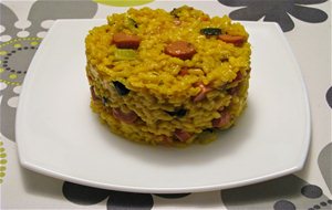 Arroz Con Salchichas Y Calabacín
