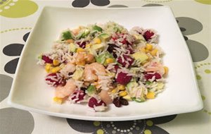 Ensalada De Arroz Con Gambas Y Frambuesa
