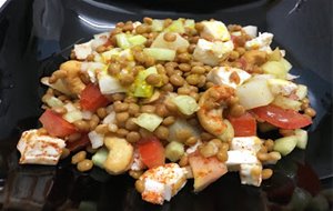 Ensalada De Lentejas, Espárragos Y Vinagreta De Mostaza
