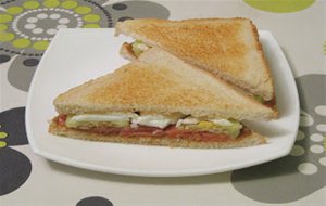 Sándwich De Salmón Con Salsa Verde
