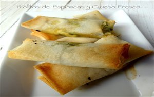 Rollitos De Espinacas Y Queso Fresco
