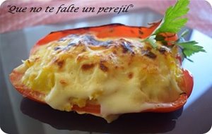 Pimientos Rellenos De Tortilla De Patatas Y Bechamel
