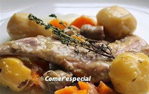 Conejo Con Verduras En Olla Rápida