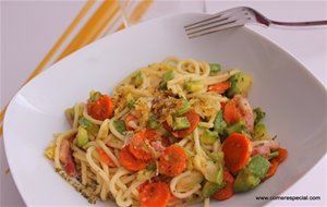 Espaguetis Con Verduras Y Queso Sin Lactosa