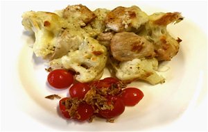 Coliflor Gratinada Con Pavo Y Almendras&#8230;., Intentando Convencer Al 40%.
