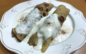 Filloas De Harina De Castaña Rellenas De Setas Silvestres&#8230;., Manjar!!
