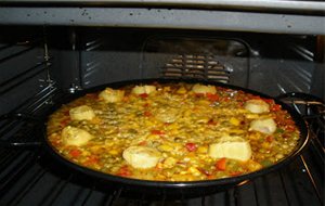 Arroz Con Pota Y Verduras
