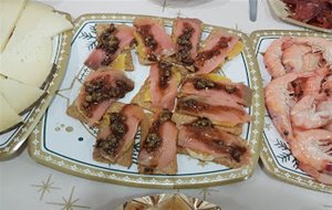 Canape De Naranja Y Salmón Con Salsa Agridulce
