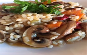 Arroz Con Hongos Portobello
