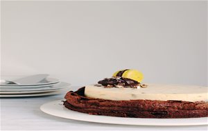 Torta Souffle De Chocolate Y Bavarois De Maracuya
