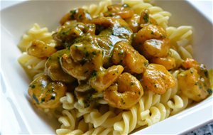 Espirales Con Gambas Al Curry
