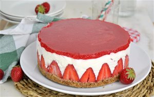 Tarta De Queso Y Fresas Estilo Fraisier
