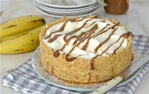 Tarta De Plátano Con Ron Y Dulce De Leche &#161;sin Horno!
