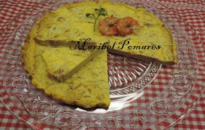 Quiche De Pan De Molde Con Gambones.
