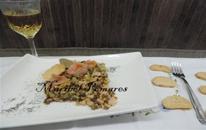 Arroz Integral Y Lentejas Con Salmón Ahumado.
