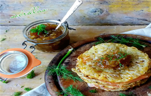 Rostï Con Salmón Y Chutney De Hinojo.
