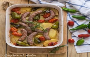 Salchichas Al Horno Con Patatas
