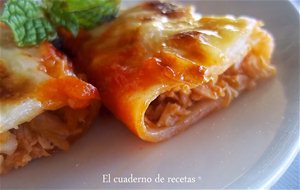 Canelones De Pollo Del Cocido
