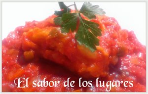 Bacalao Con Fritada De Tomate.
