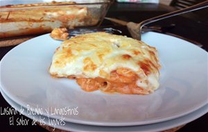 Lasaña De Bacalao Y Langostinos.
