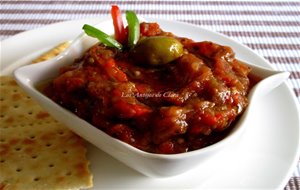 Baba Ganoush Con Pimientos Asados 
