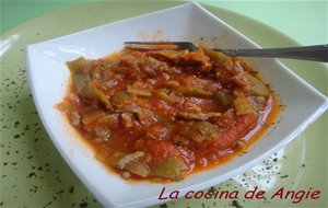 Judías Verdes Con Tomate Y Jamón
