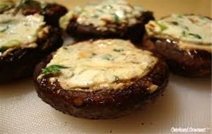 Mushrooms Stuffed With Mozzarella Cheese Or Feta Cheese
