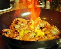 Gambas Flambeadas Con Cognac
